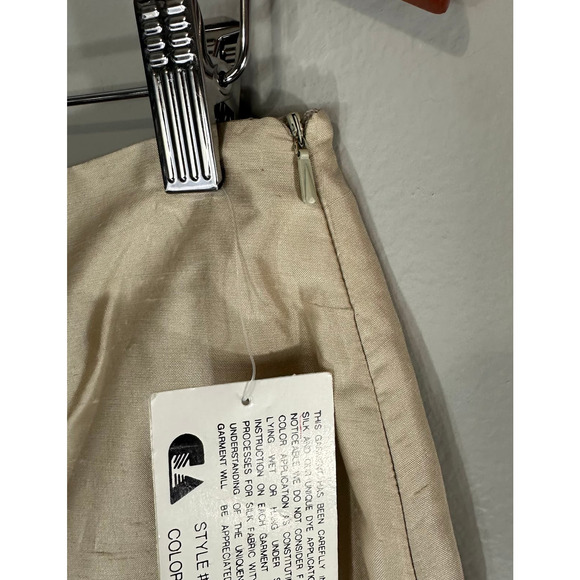 SilkLand NWT Silk Champagne 100% Washable Silk Textured Mini Skirt Sz 10 - Picture 5 of 9